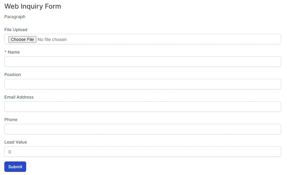 BIZCORE Custom Form Creation 2