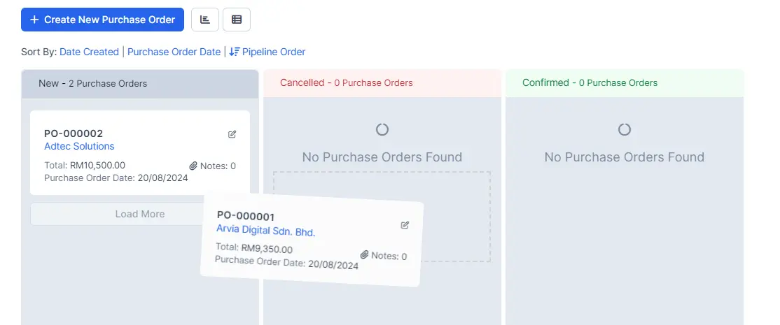 BIZCORE Purchase Order