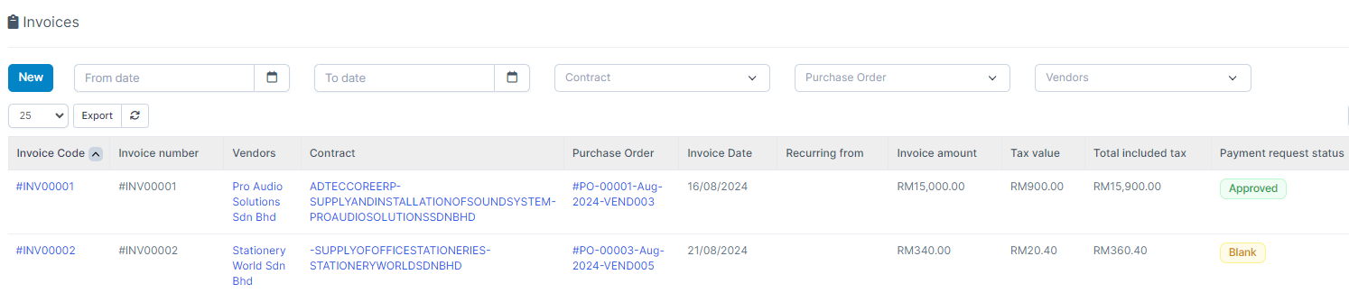 Supplier Invoices