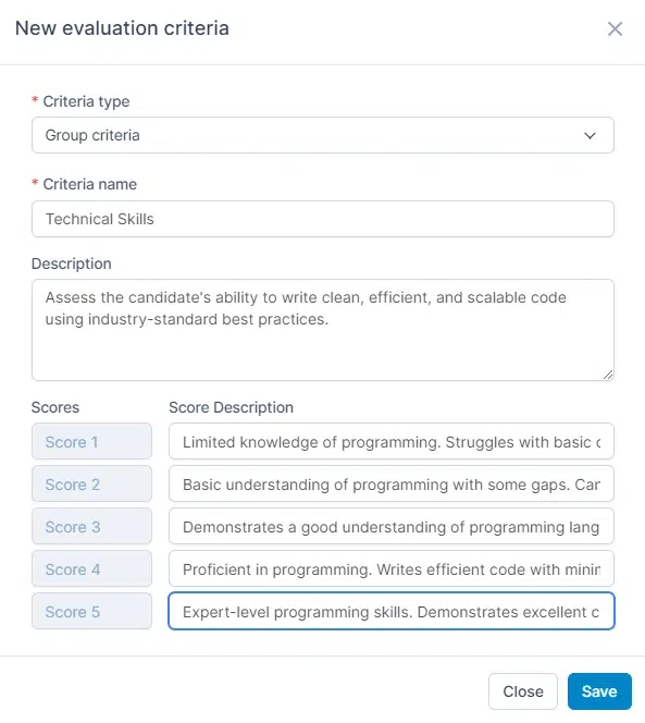 BIZCORE Candidate Assessment and Evaluation