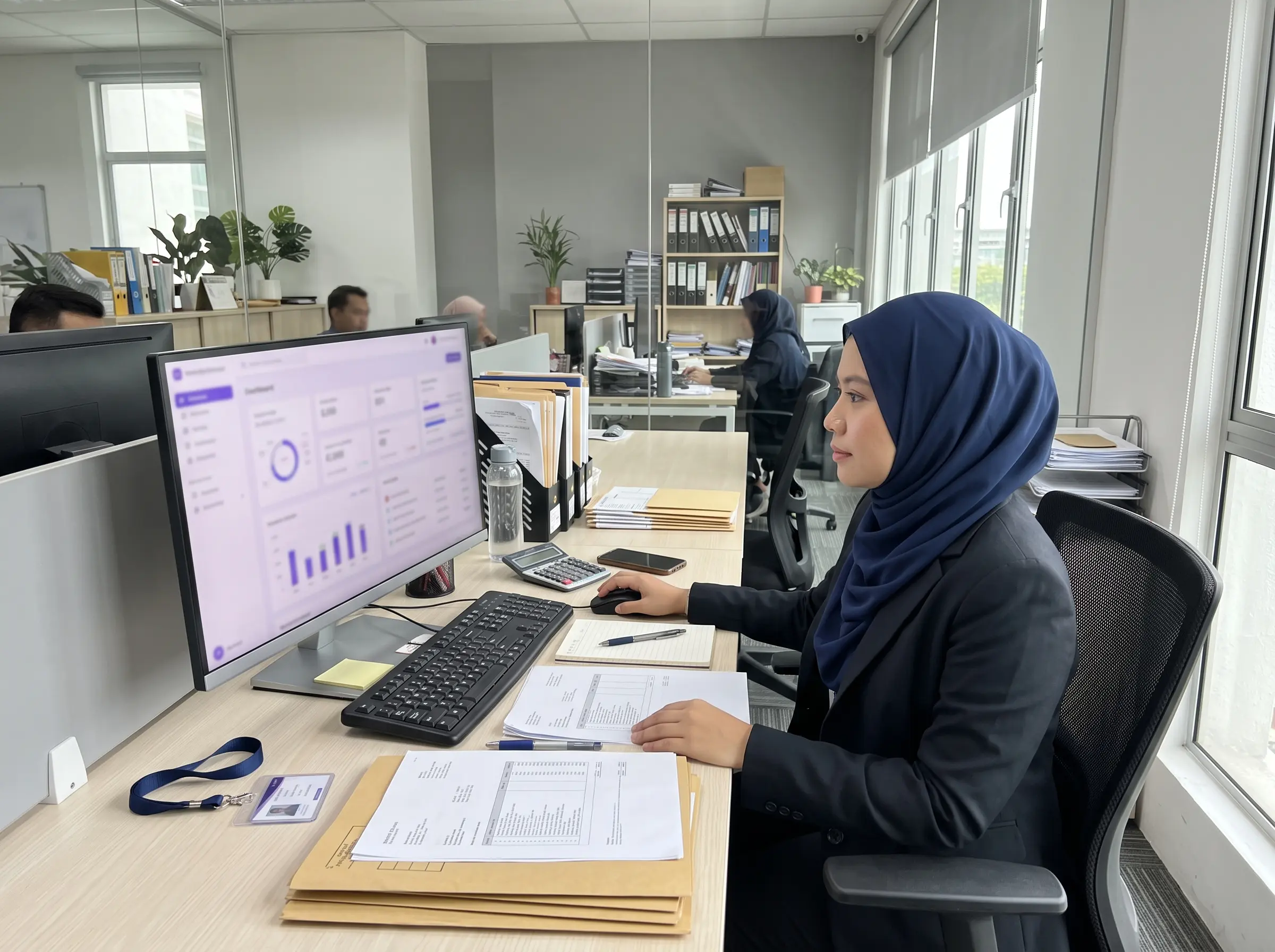 Malaysian SME finance executive using quotation to invoice software for payment tracking