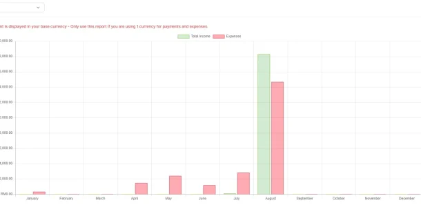 BIZCORE Income VS Expenses Report