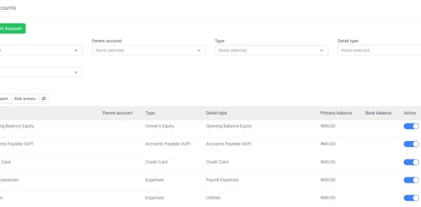 Chart of Accounts